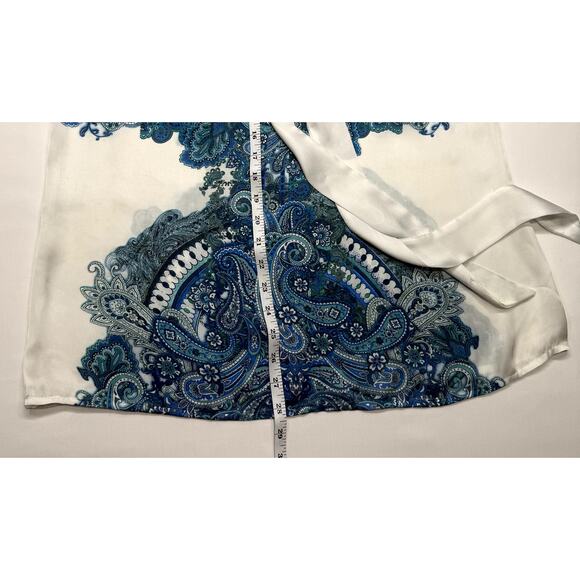 Como, Sleeveless blue and white paisley halter top size L - Picture 8 of 8
